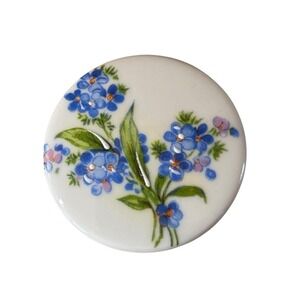 Antique Blue Floral Mini Porcelain Wall Tile Trivet Limoges France MANY AVAILABL